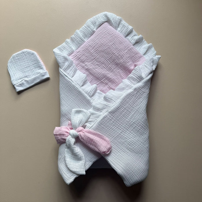 Blush Heirloom Reversible Muslin Drape Set