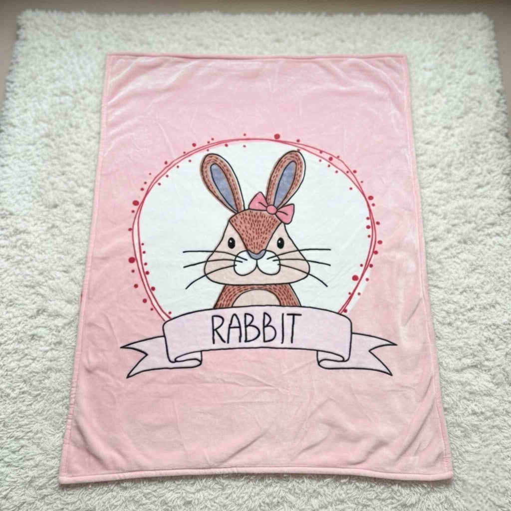 Baby Aroosa Blush Pink Bunny Snuggle Blanket
