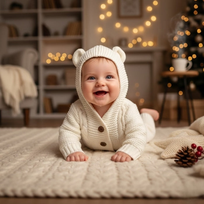 Ivory Bunny Knit Jumpsuit