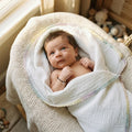 Ivory Muslin Lace Trim Baby Swaddle