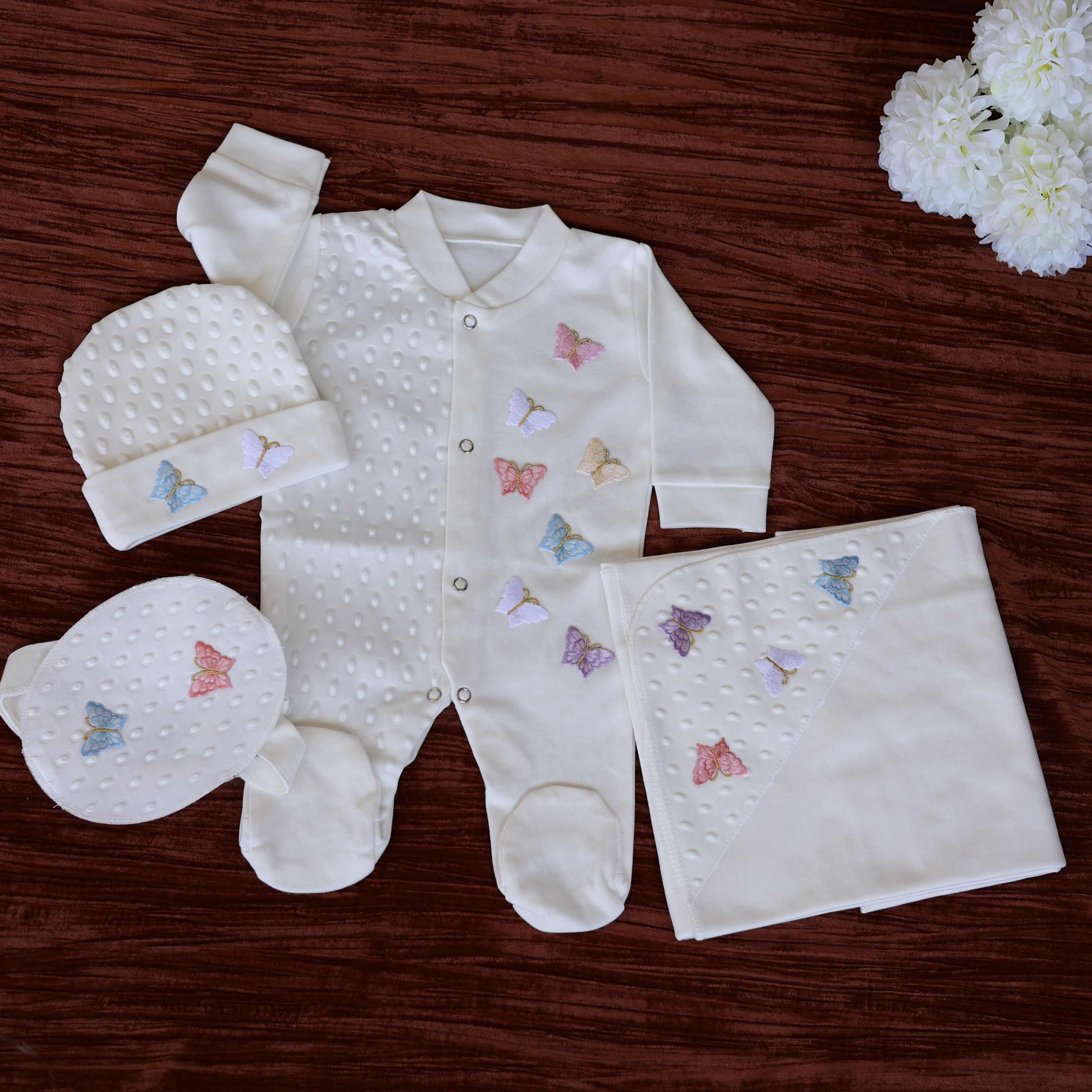 White Monarch Romper Set