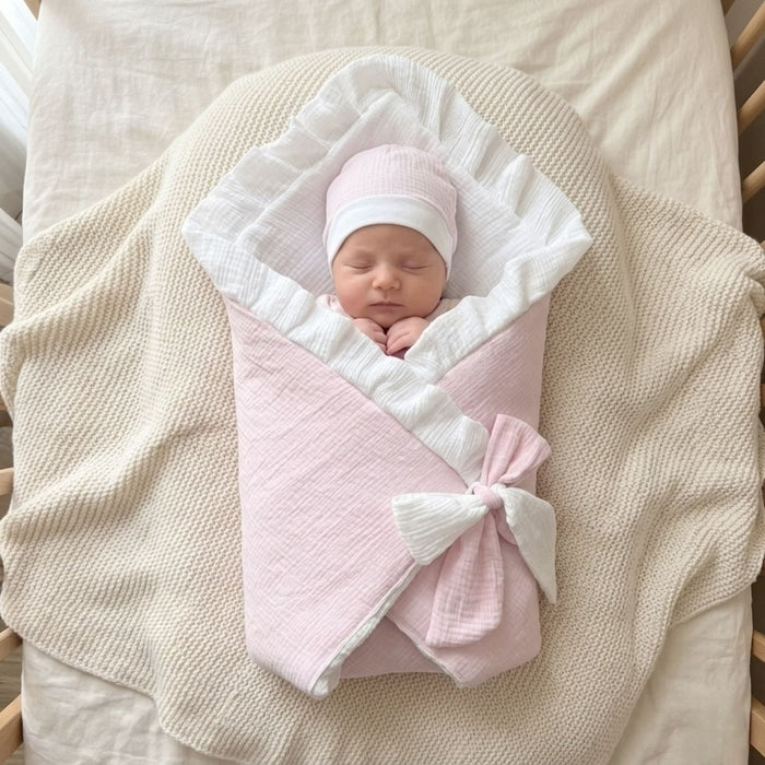 Blush Heirloom Reversible Muslin Drape Set