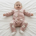 Fluffy Daisy Knit Romper