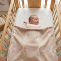 Stork Blessings Reversible Baby Blanket