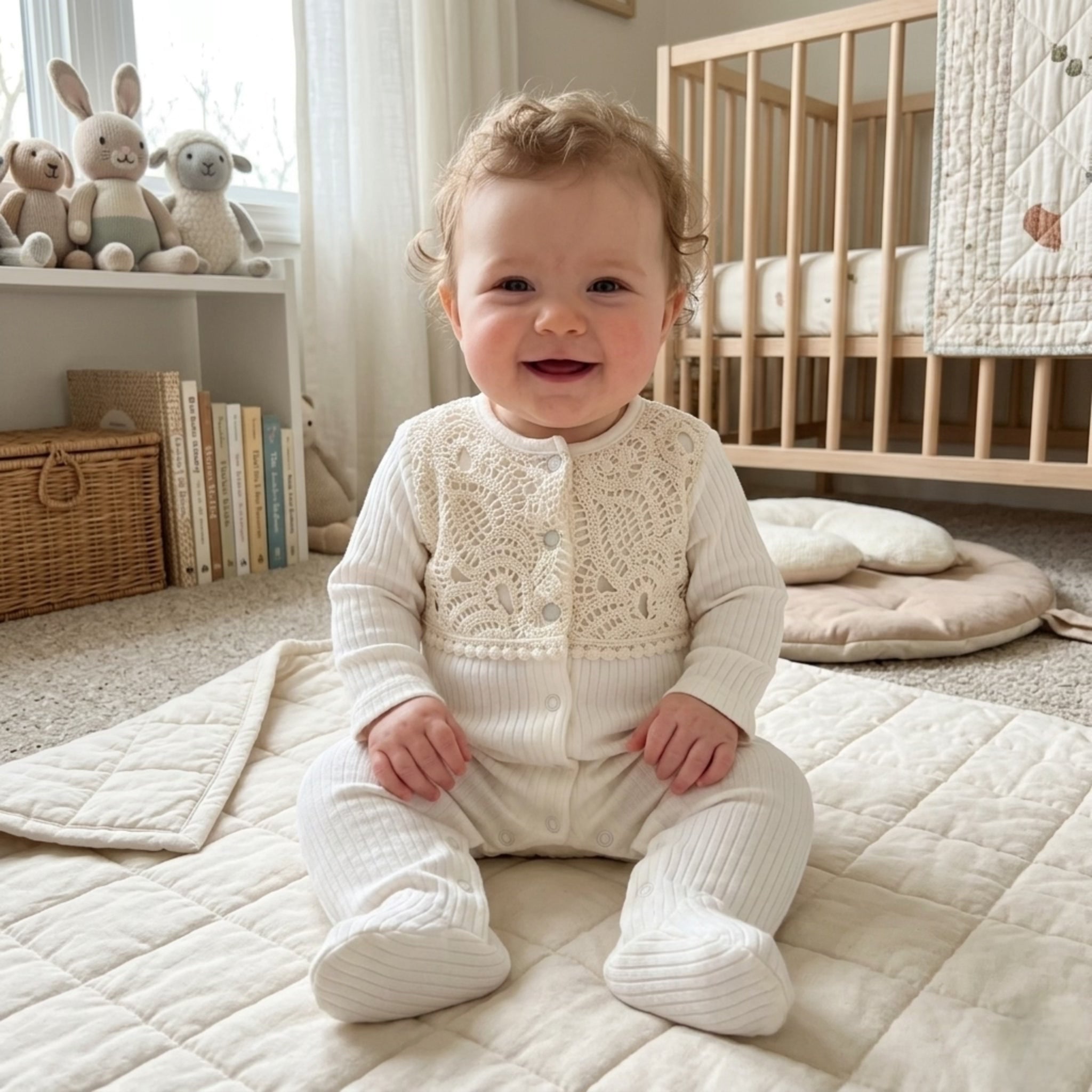 Lange Héritage Lace Knit Romper – Ivory