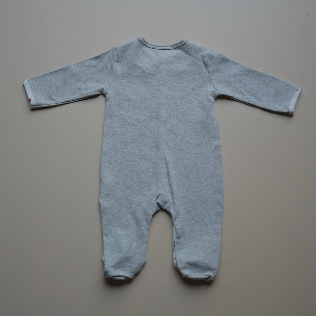 Light Grey Little House Footed Romper