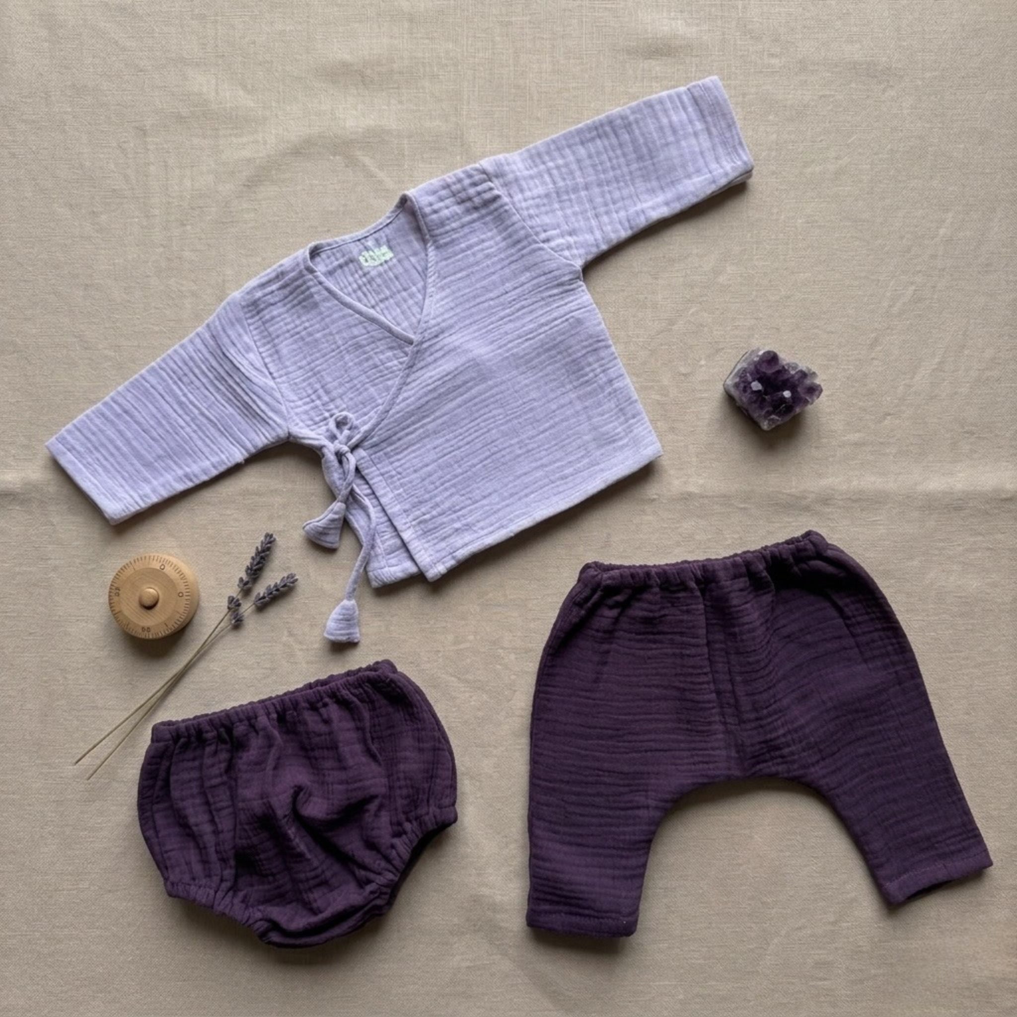 Lilac Plum Whisper Muslin Set