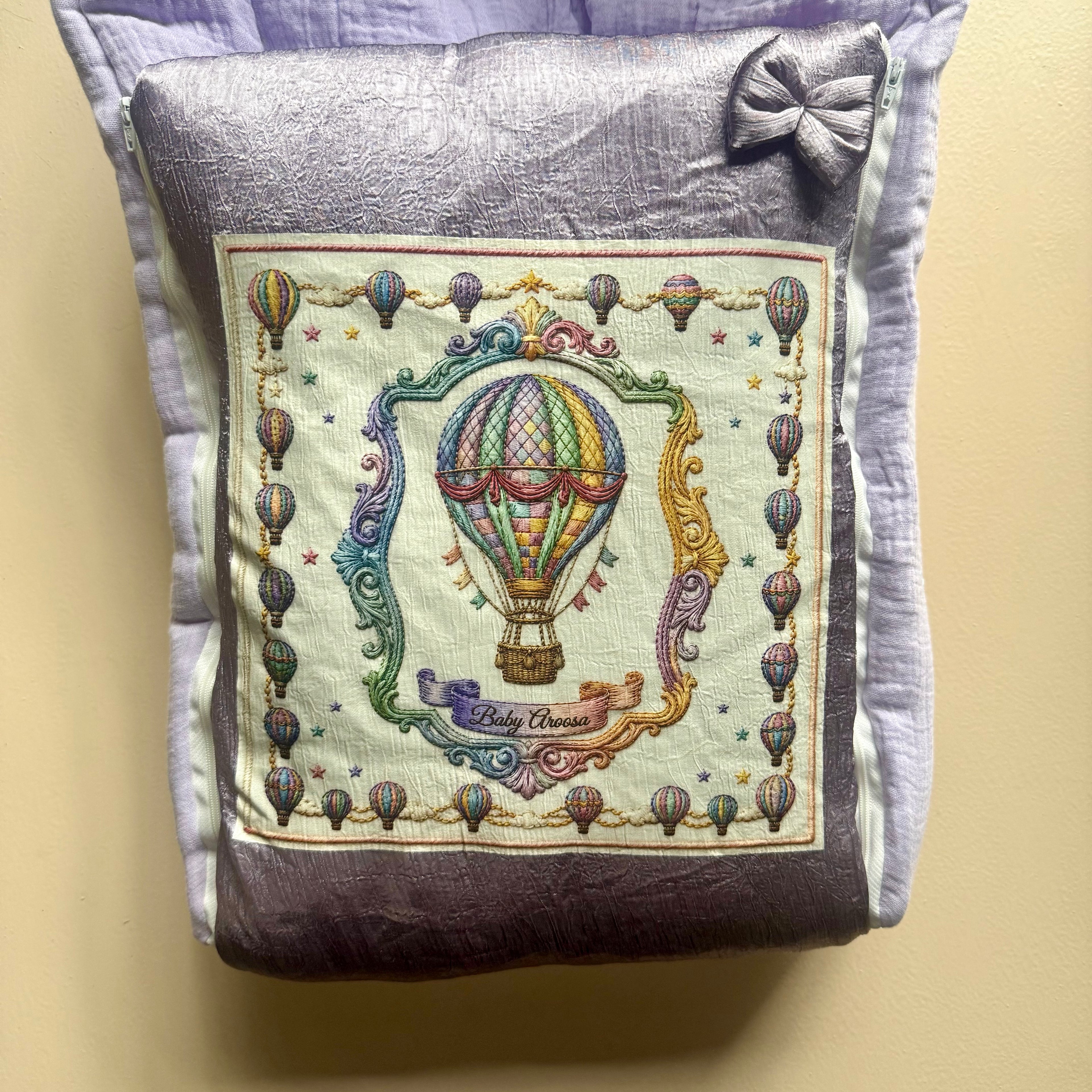 Lilas Rêve — Crushed Satin Baby Sleeping Bag