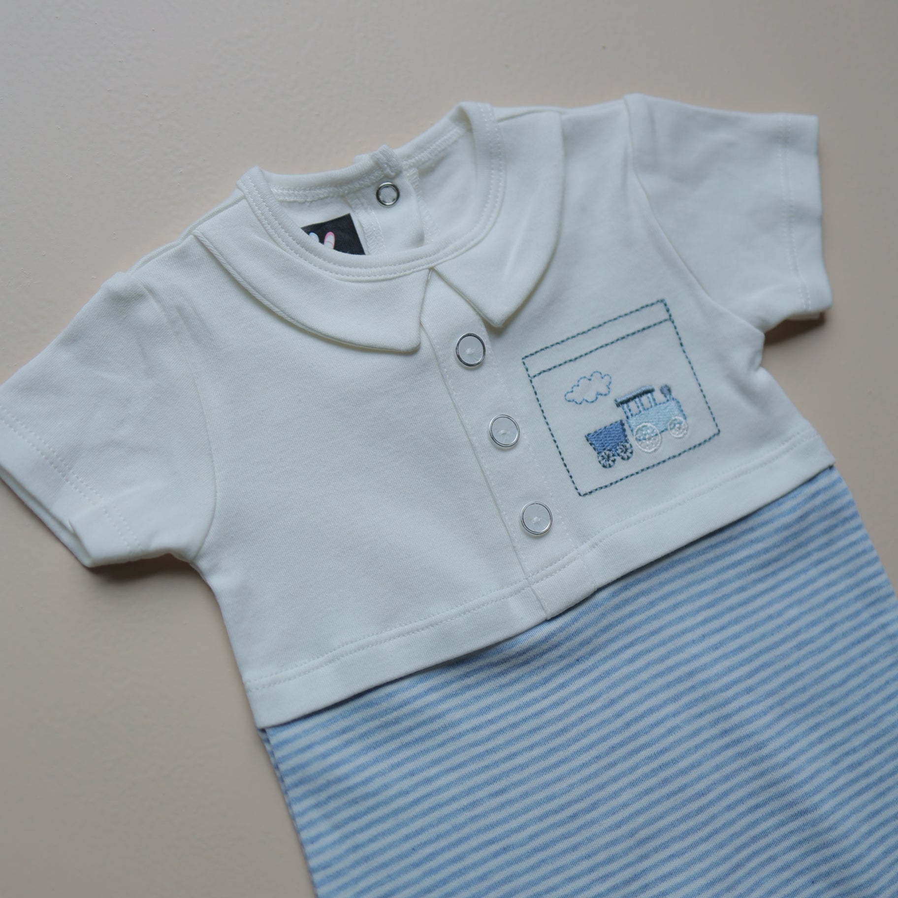 Little Conductor Stripes Romper