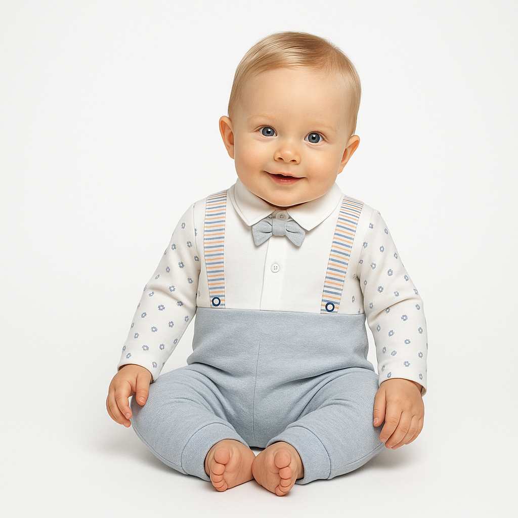 Little Dapper Bow Baby Romper