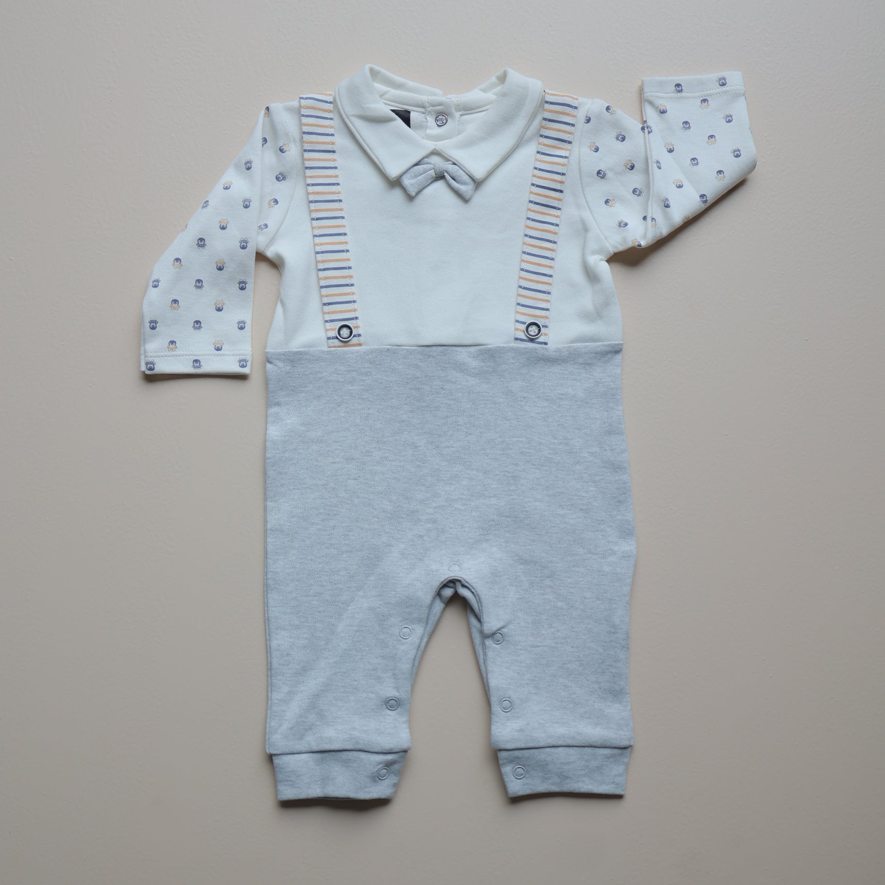 Little Dapper Bow Baby Romper