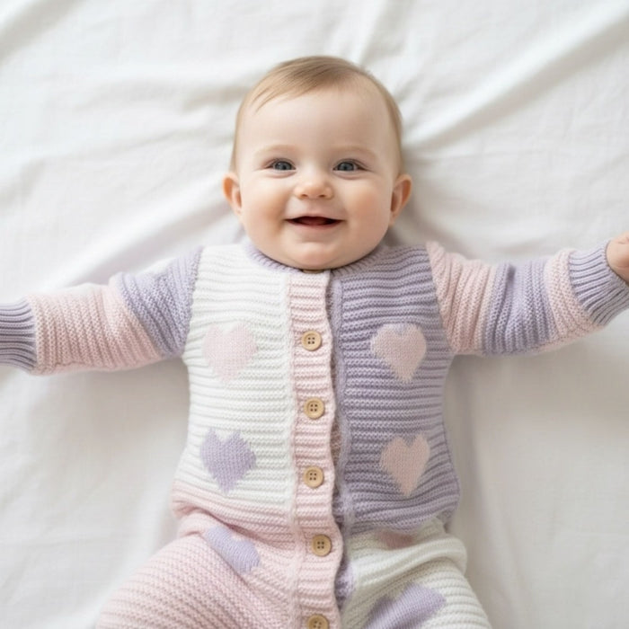 Blush and Lilac Heart Romper