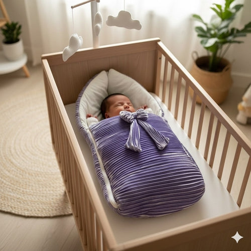 Amethyst Bloom Satin Pleated Sleeping Bag