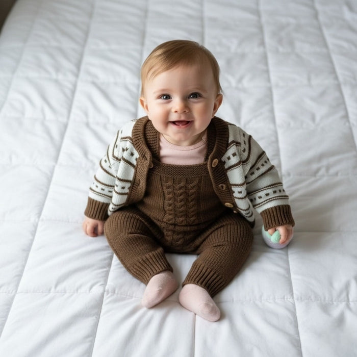 Cocoa Heritage Knit Cardigan & Jumpsuit Set