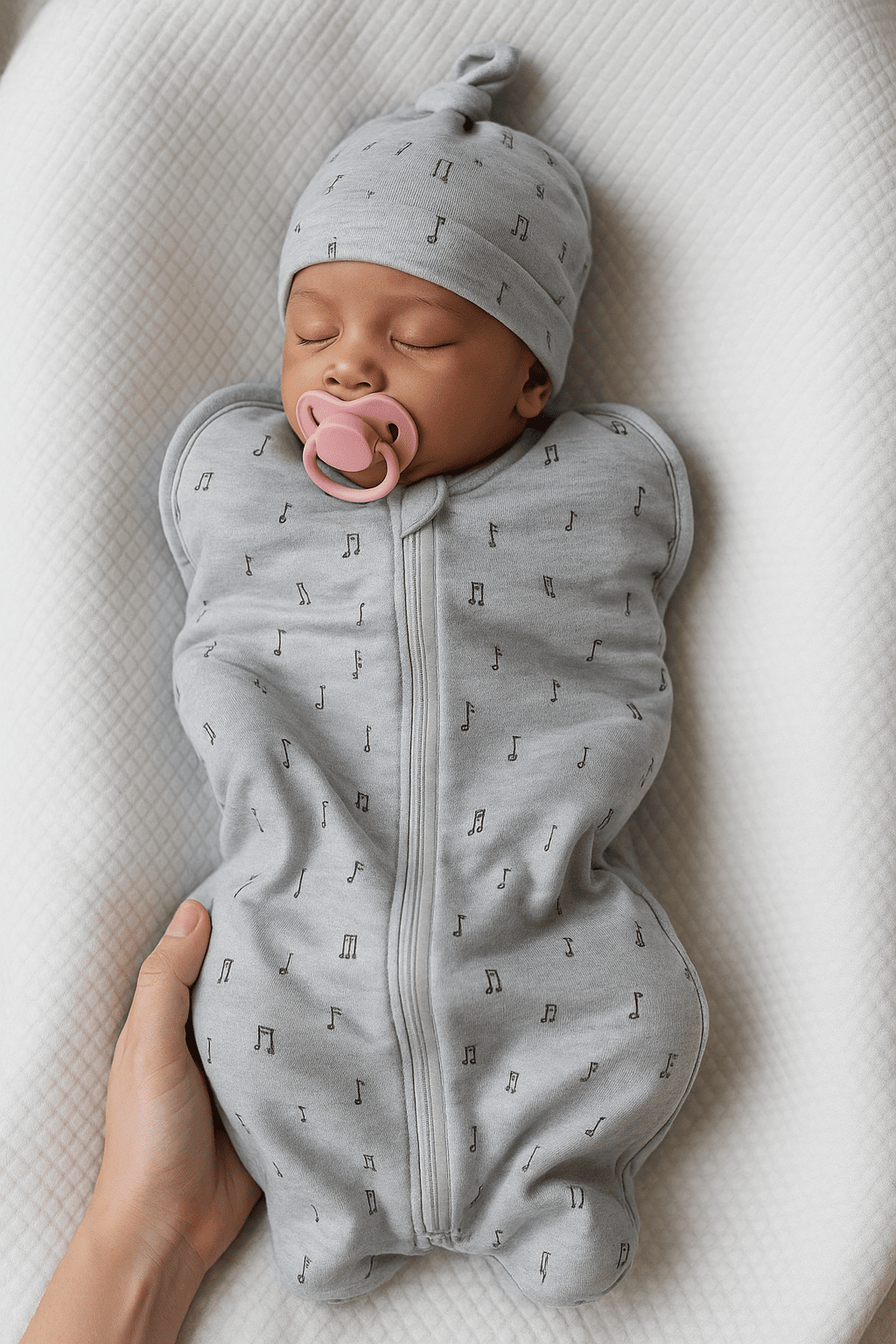 Lullaby Notes Cotton Sleeping Bag and Cap Set