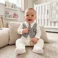 Maison Héritage Vest Romper – Ivory & Grey