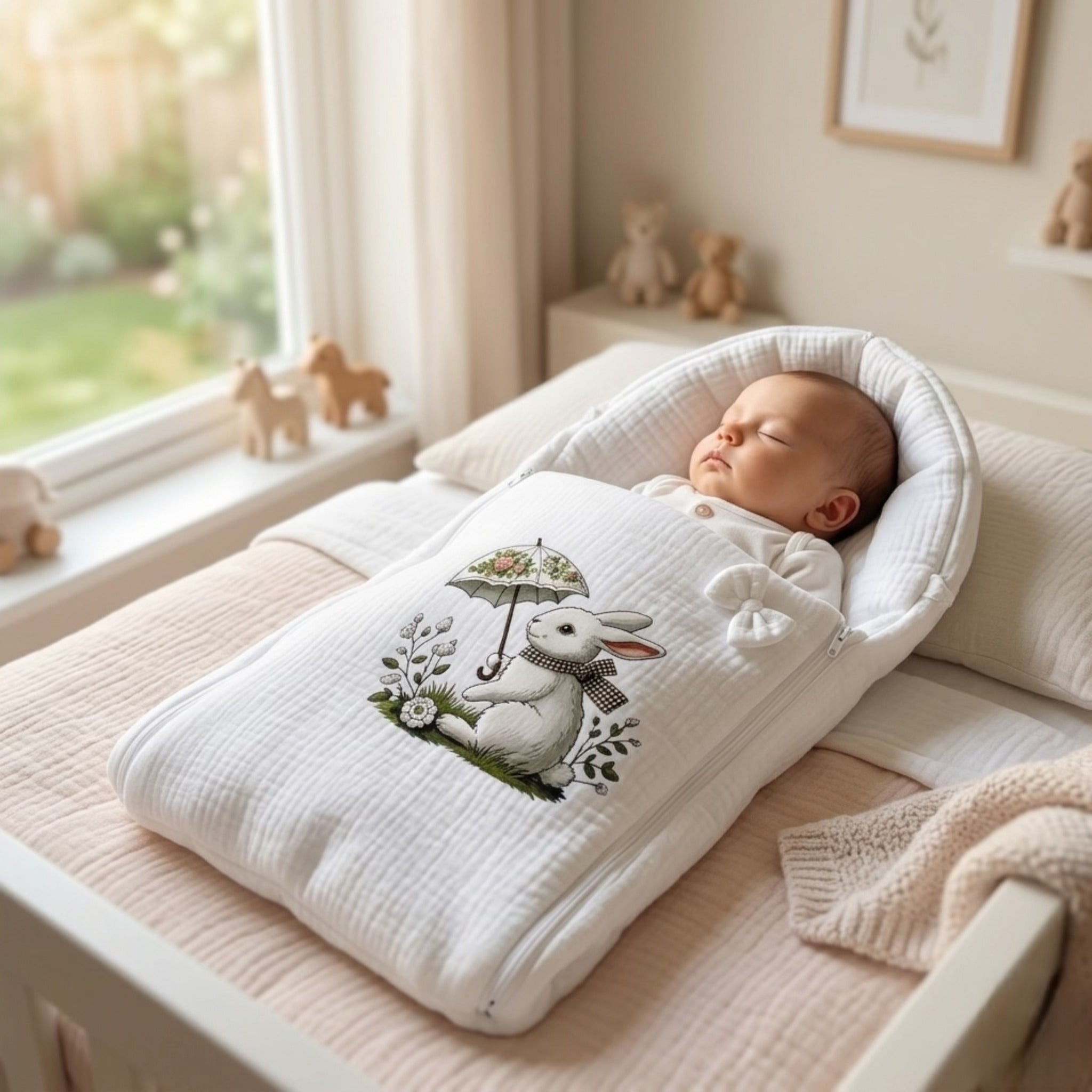 Meadow Bunny Snuggle Muslin Sleeping Bag
