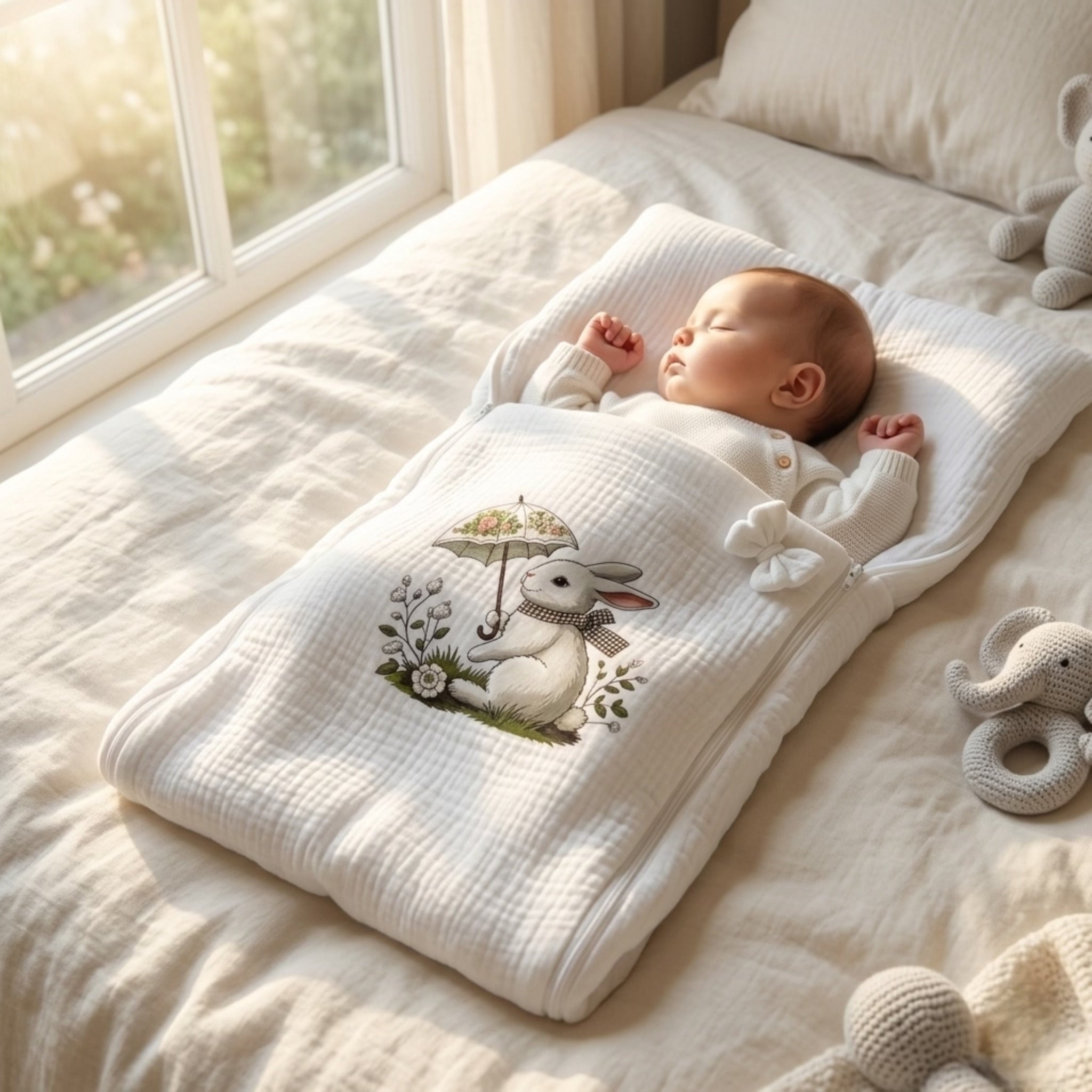 Meadow Bunny Snuggle Muslin Sleeping Bag