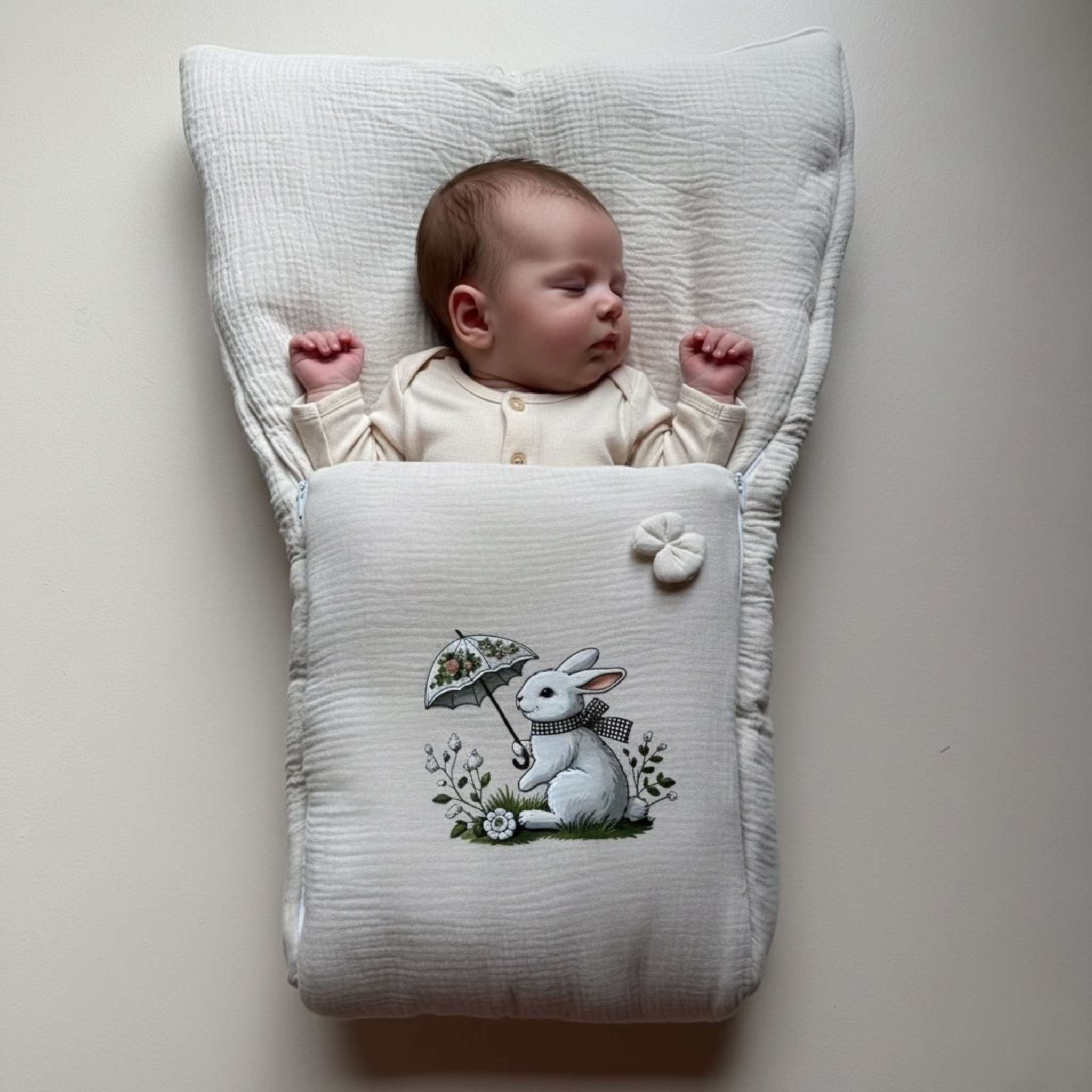 Bunny Beige Garden Muslin Sleeping Bag
