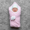 Blush Bow Knit Winter Baby Drape