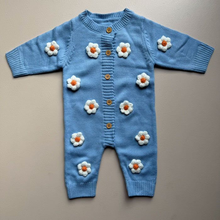 SoftSky Floral Knit Romper