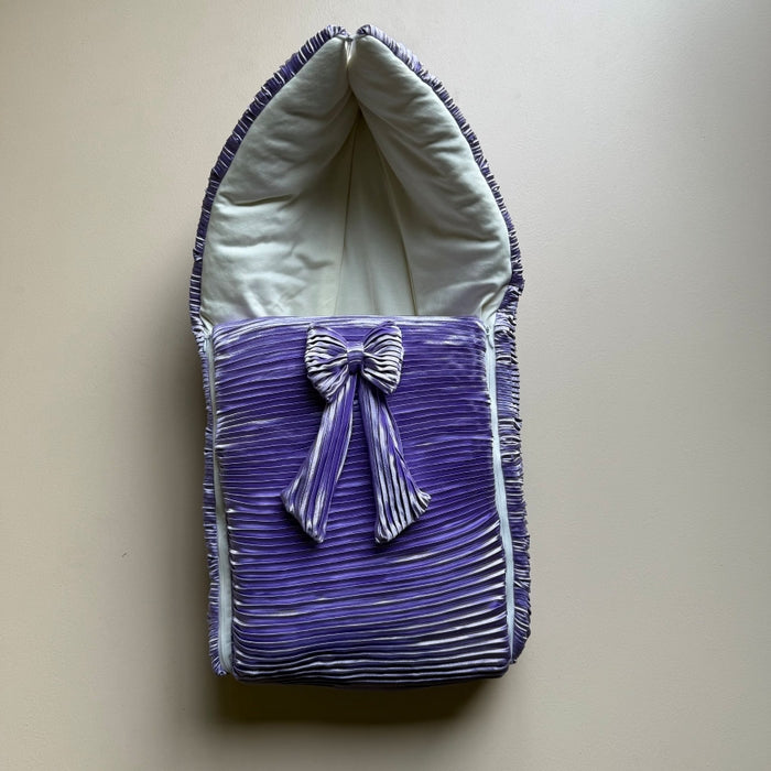 Amethyst Bloom Satin Pleated Sleeping Bag