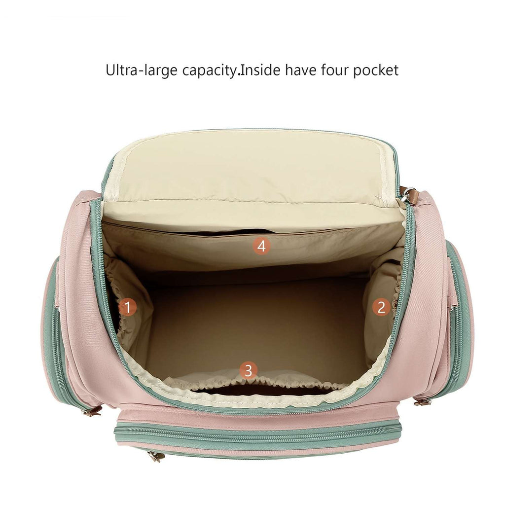 Blush and Breeze Quilted Diaper Bag