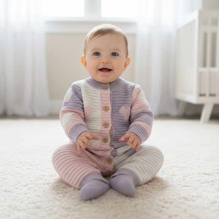 Blush and Lilac Heart Romper