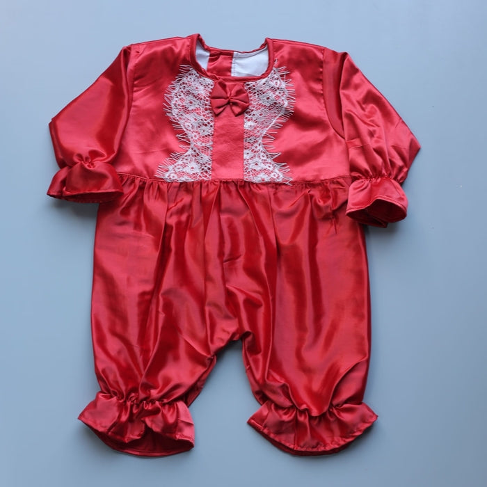 Radiant Ruby Romper and Turban Set