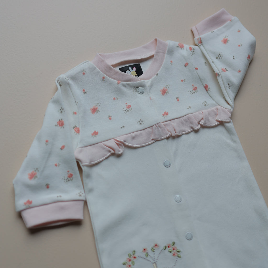 Peach Blossom Butterfly Baby Romper