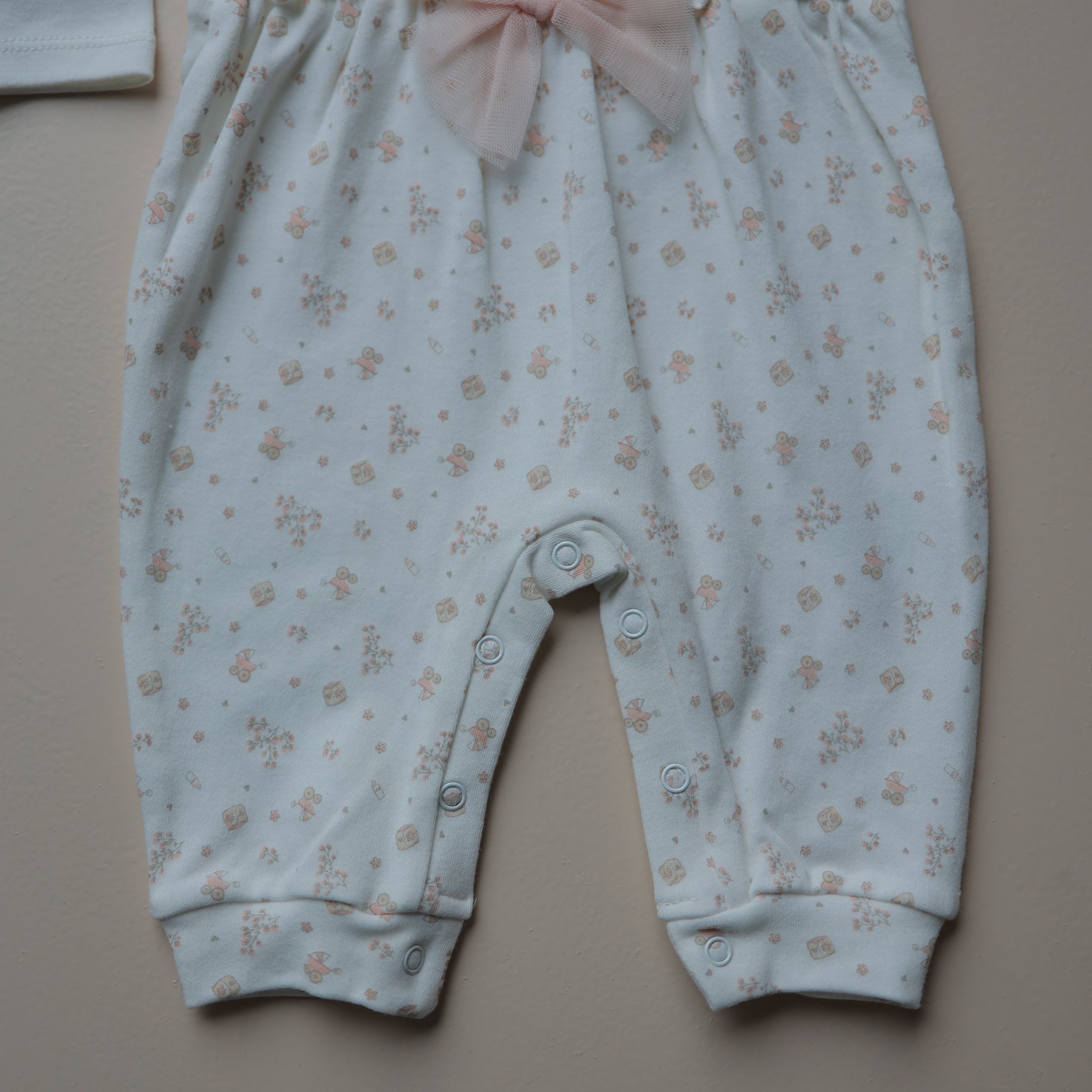 Peach Blossom Cot Baby Half Romper