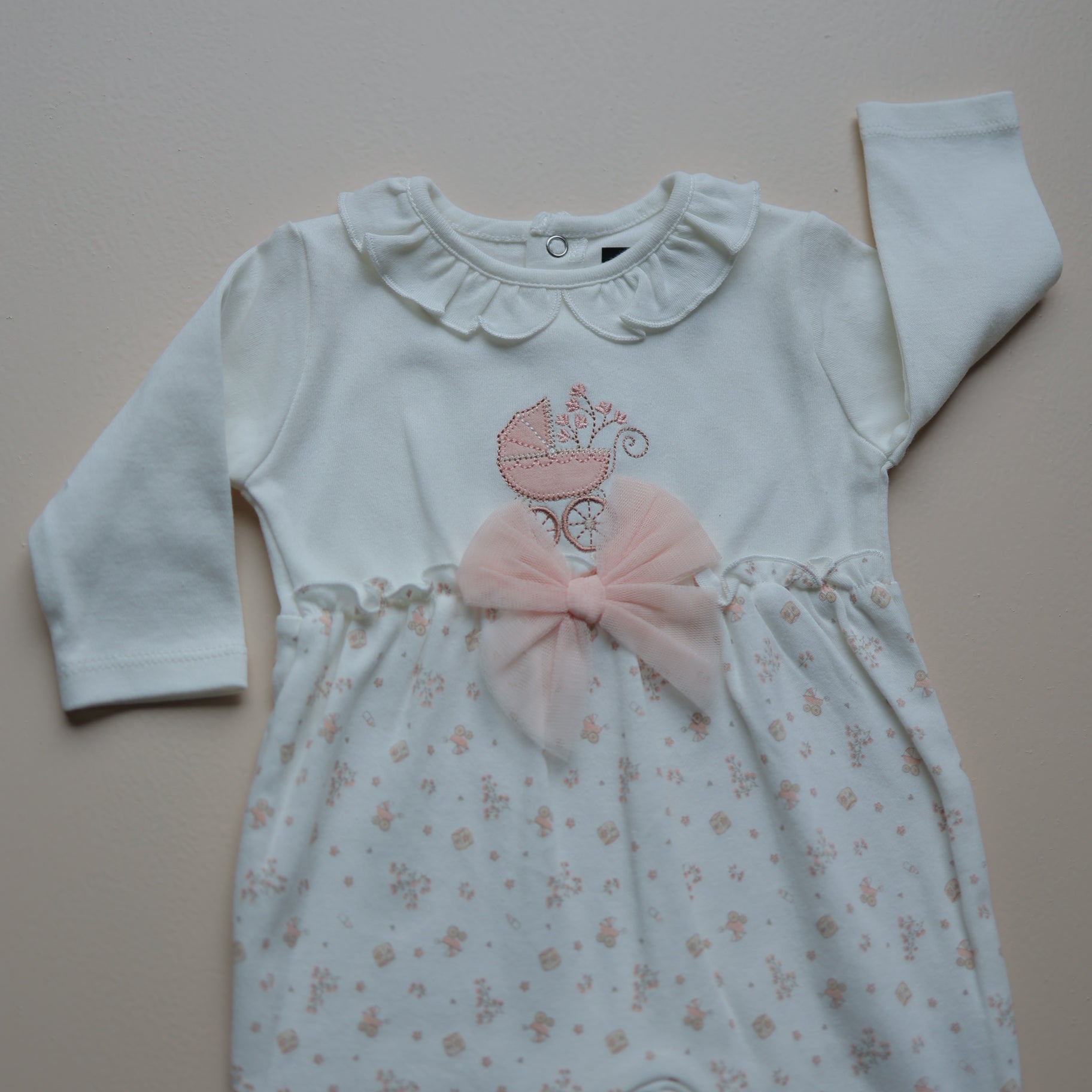Peach Blossom Cot Baby Half Romper