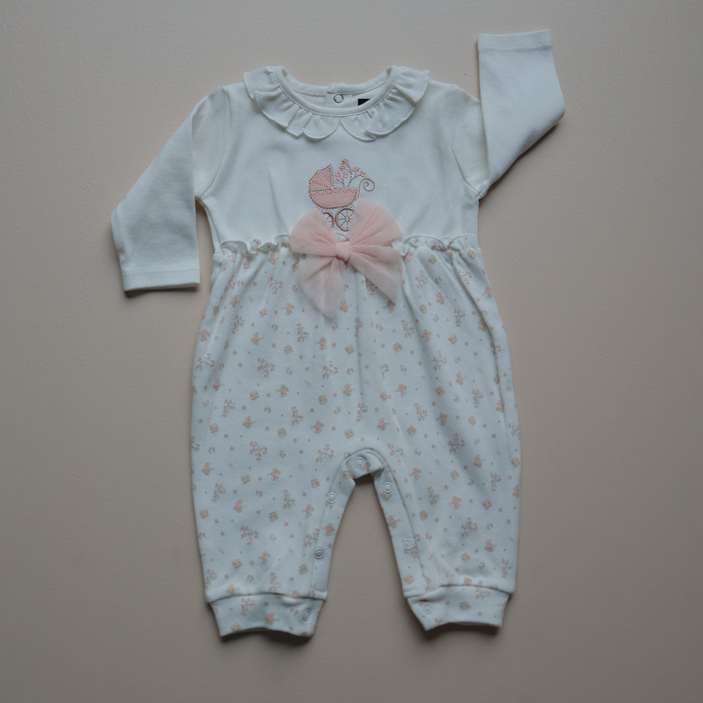 Peach Blossom Cot Baby Half Romper