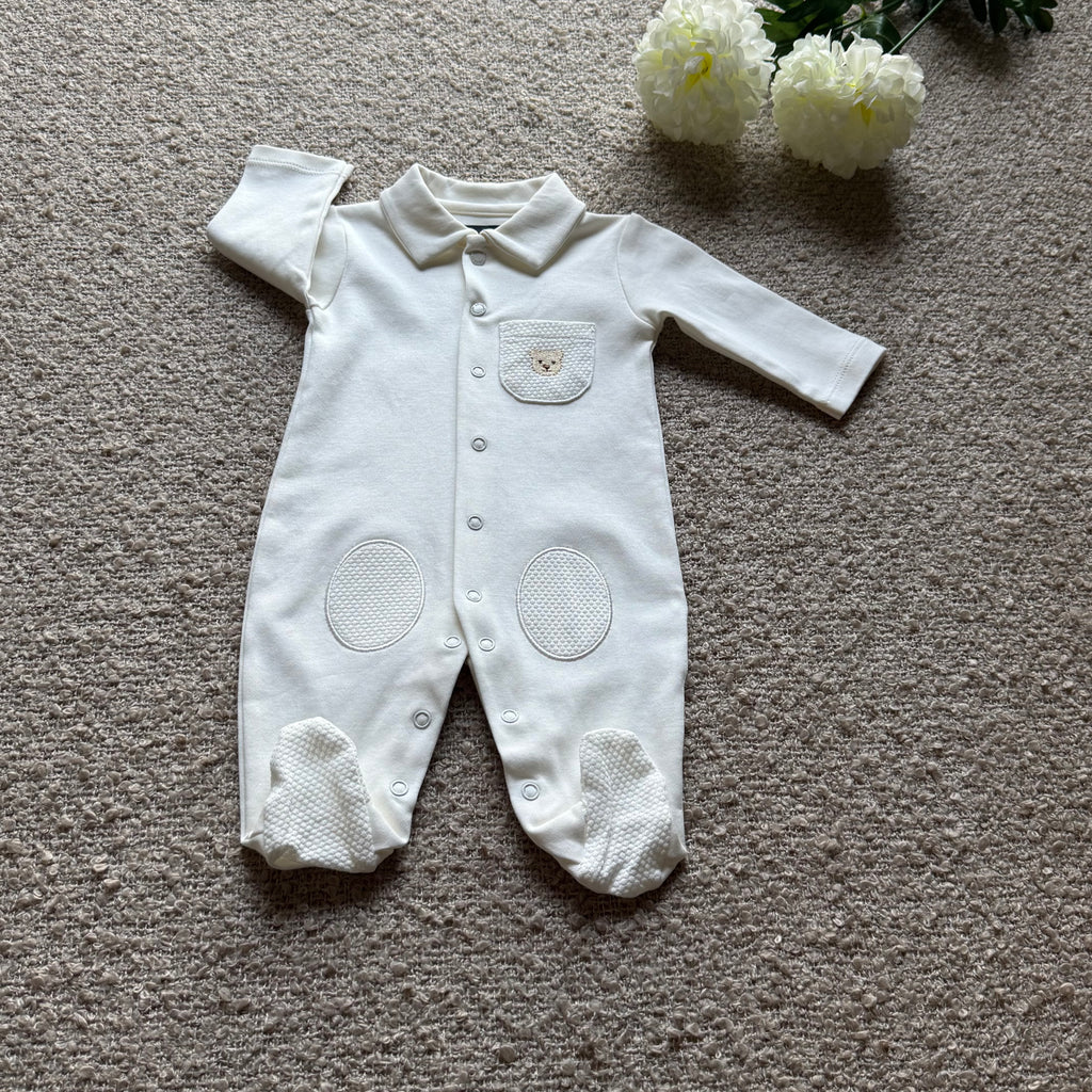 Petit Bébé Classic Footed Romper – Ivory