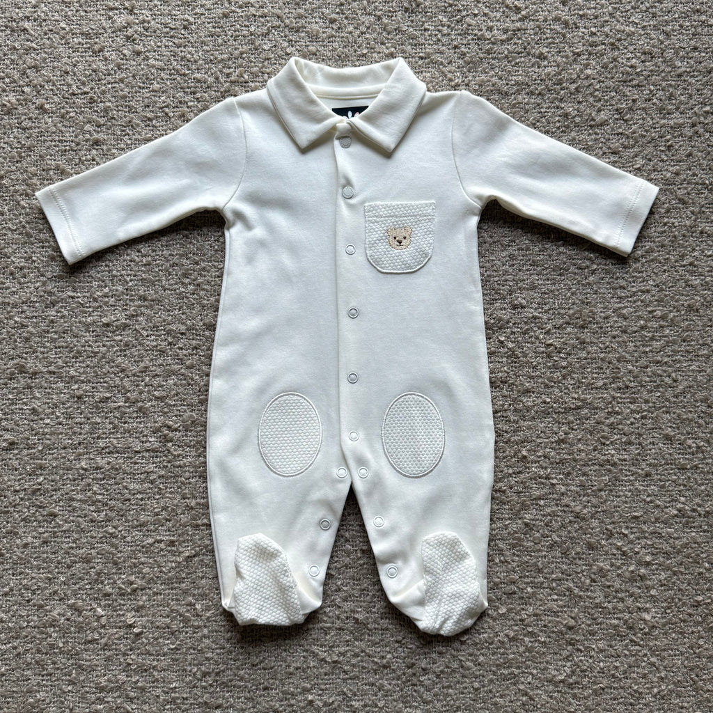 Petit Bébé Classic Footed Romper – Ivory