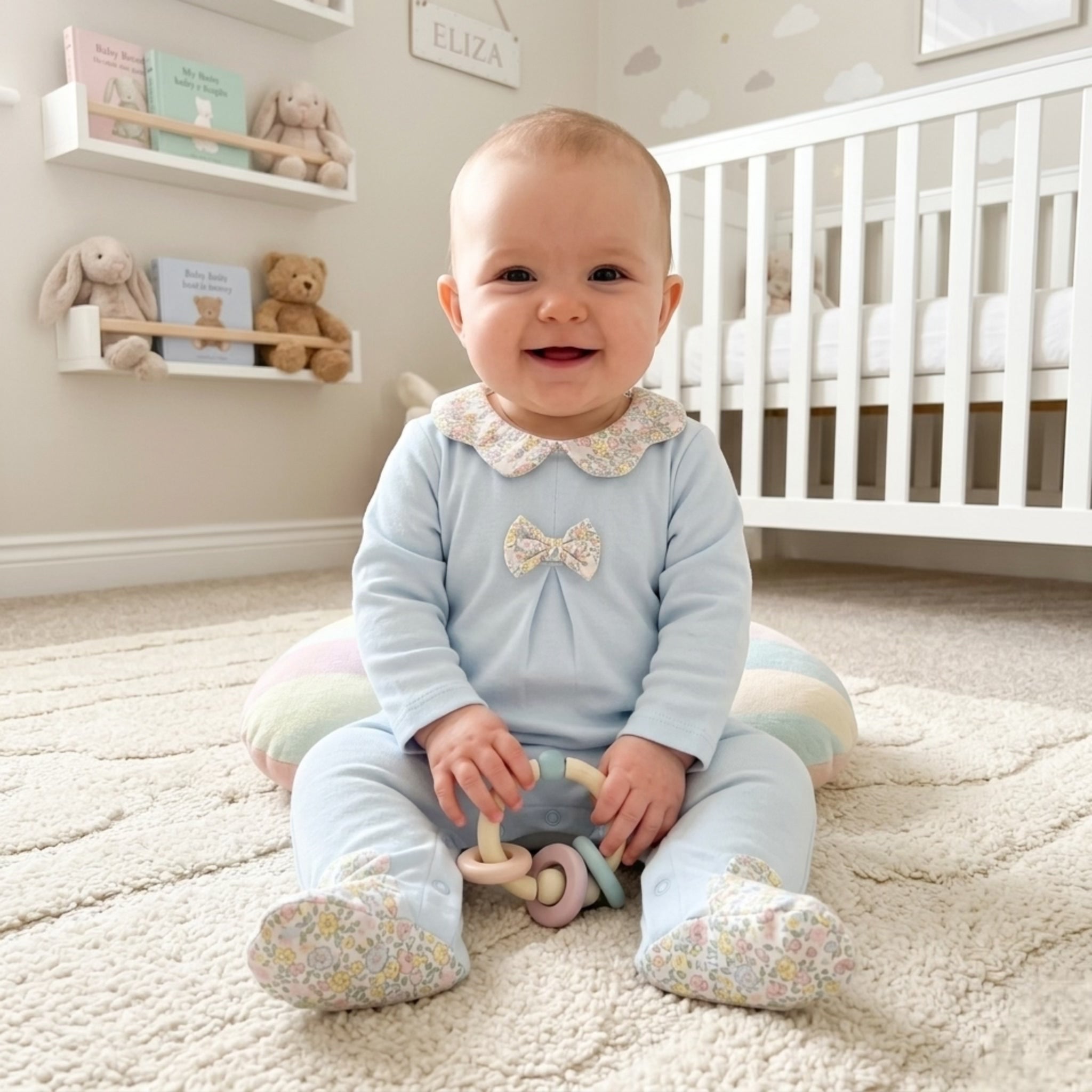 Petit Fleur Bleu Romper