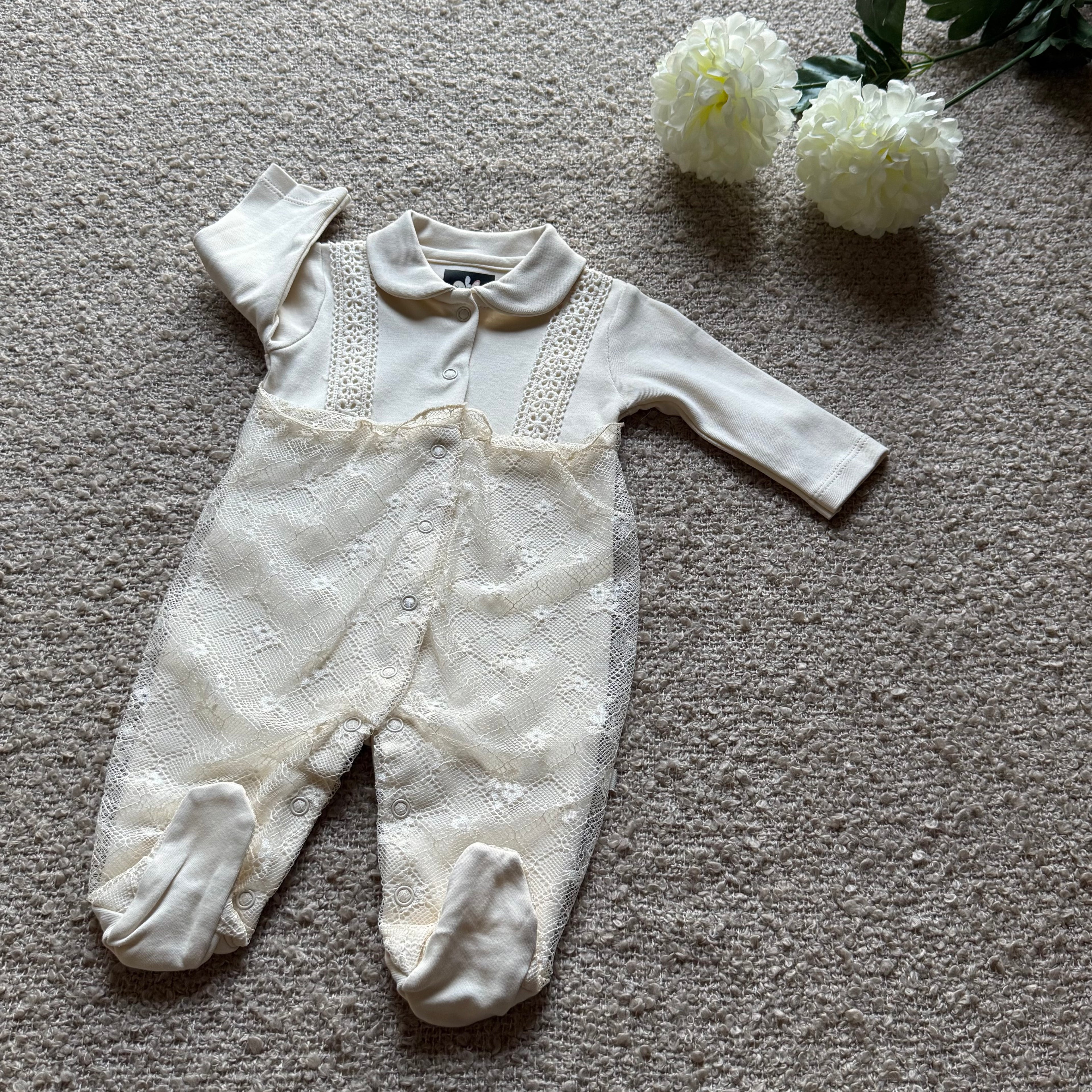 Petit Fleur Lace Romper – Ivory