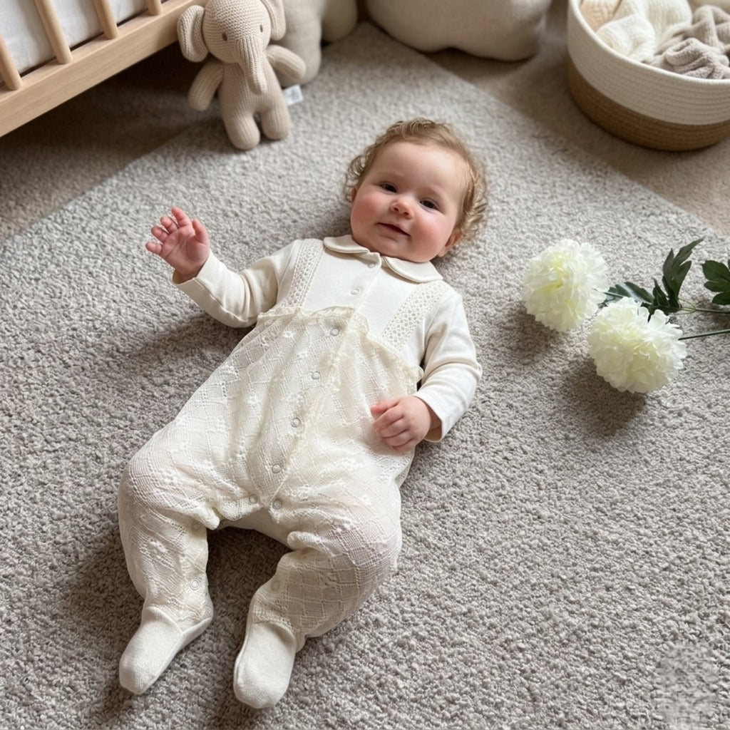 Petit Fleur Lace Romper – Ivory