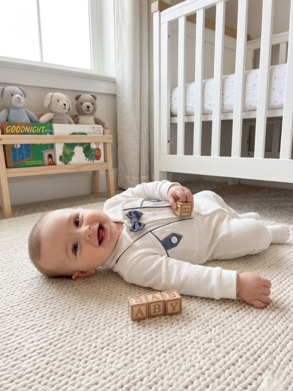 Petit Noir Gentleman Romper – Ivory & Midnight