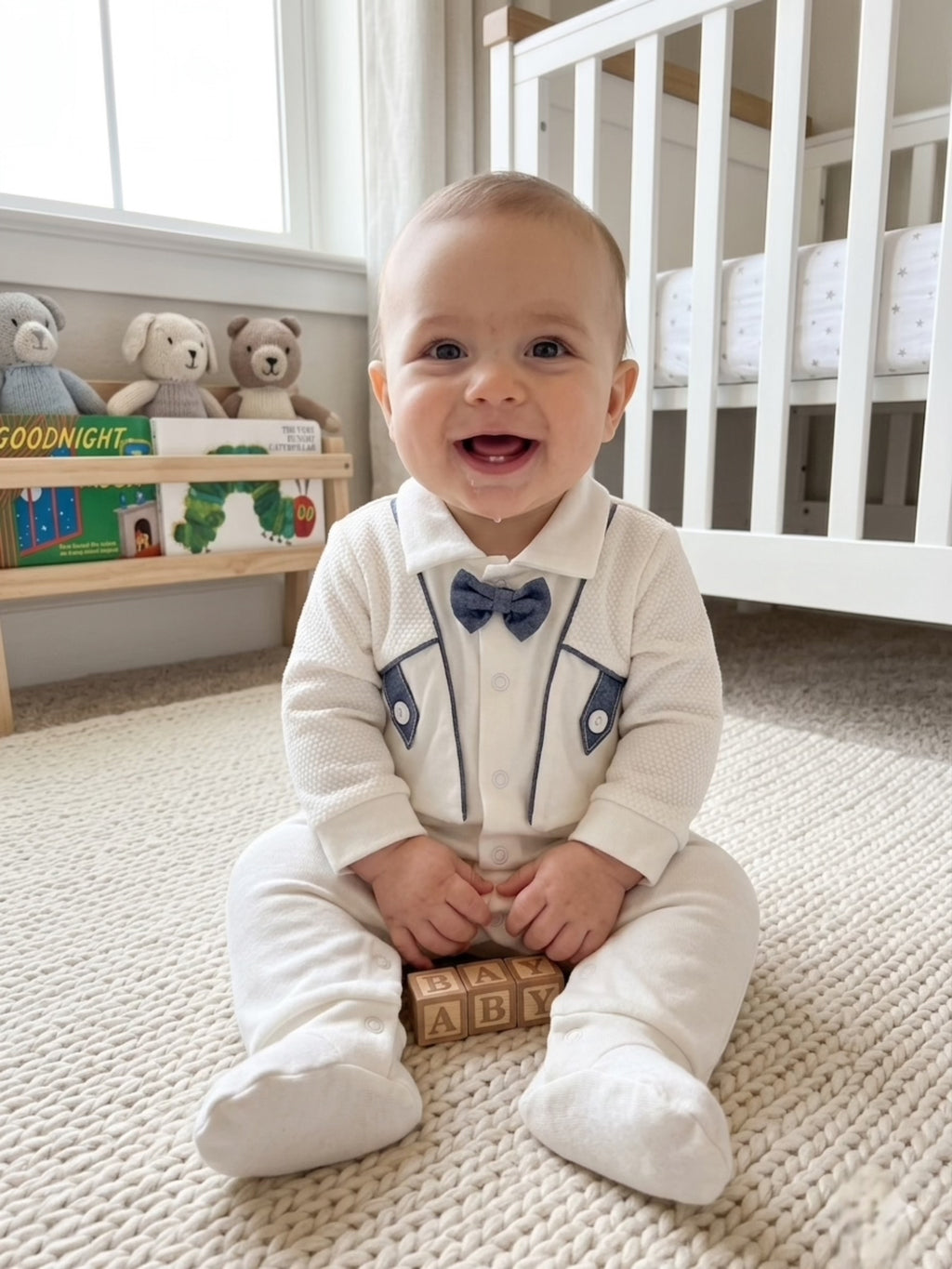 Petit Noir Gentleman Romper – Ivory & Midnight