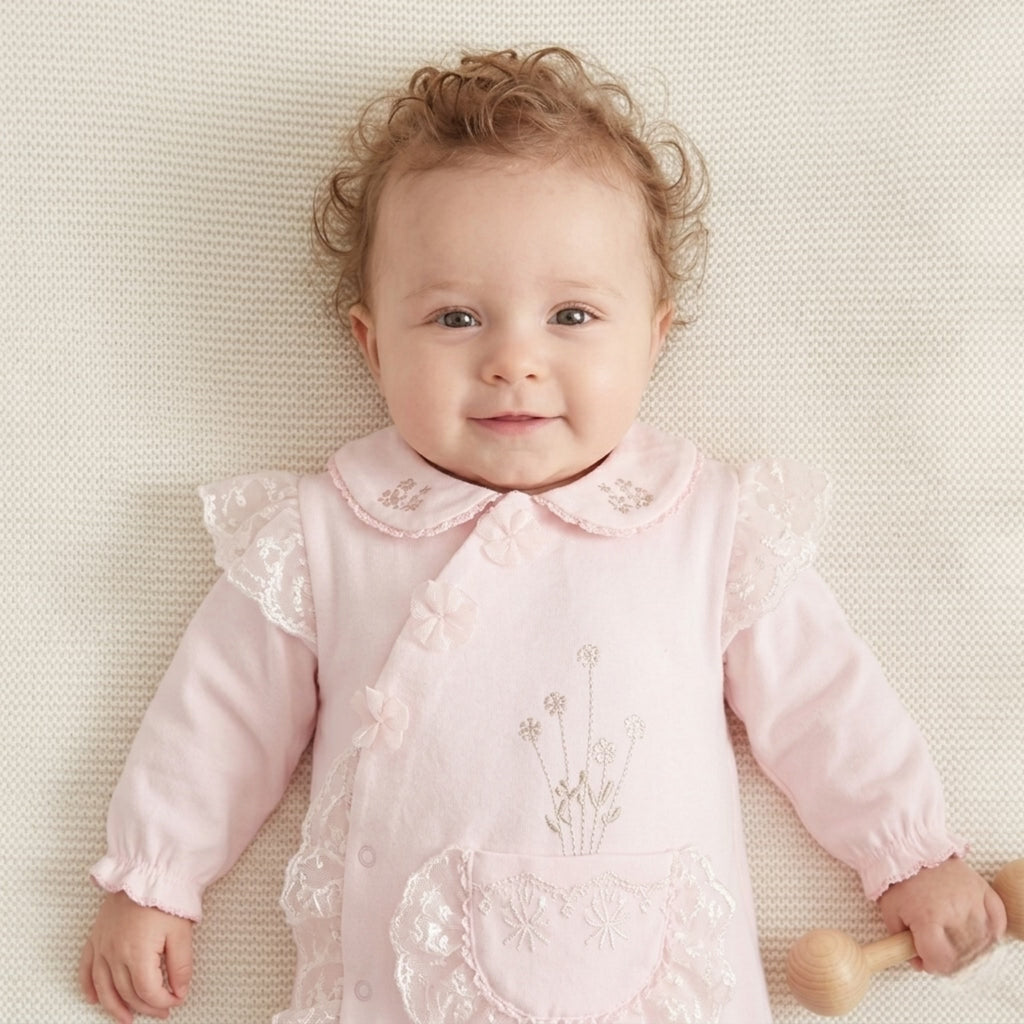 Petite Héritage Rosée Romper – Blush