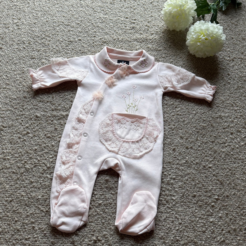 Petite Héritage Rosée Romper – Blush