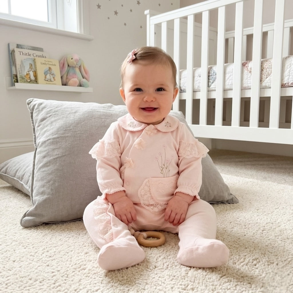 Petite Héritage Rosée Romper – Blush