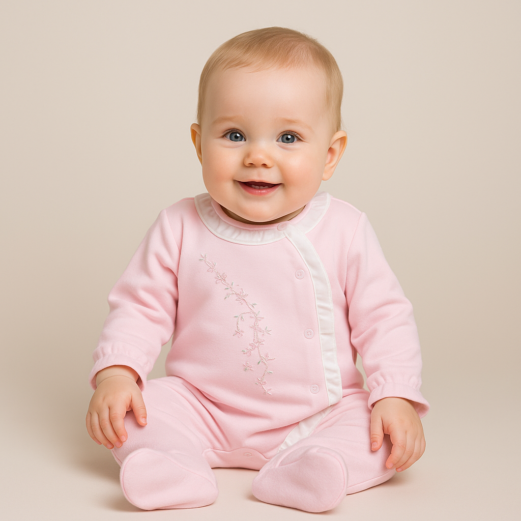 Pink Meadow Baby Romper