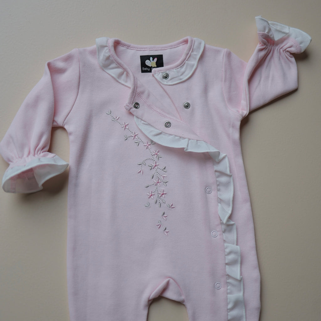 Pink Meadow Baby Romper