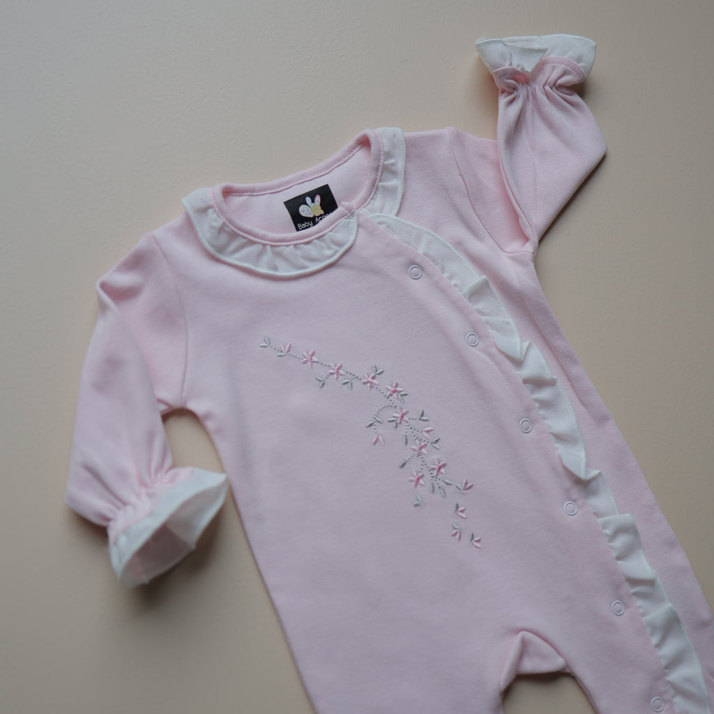 Pink Meadow Baby Romper