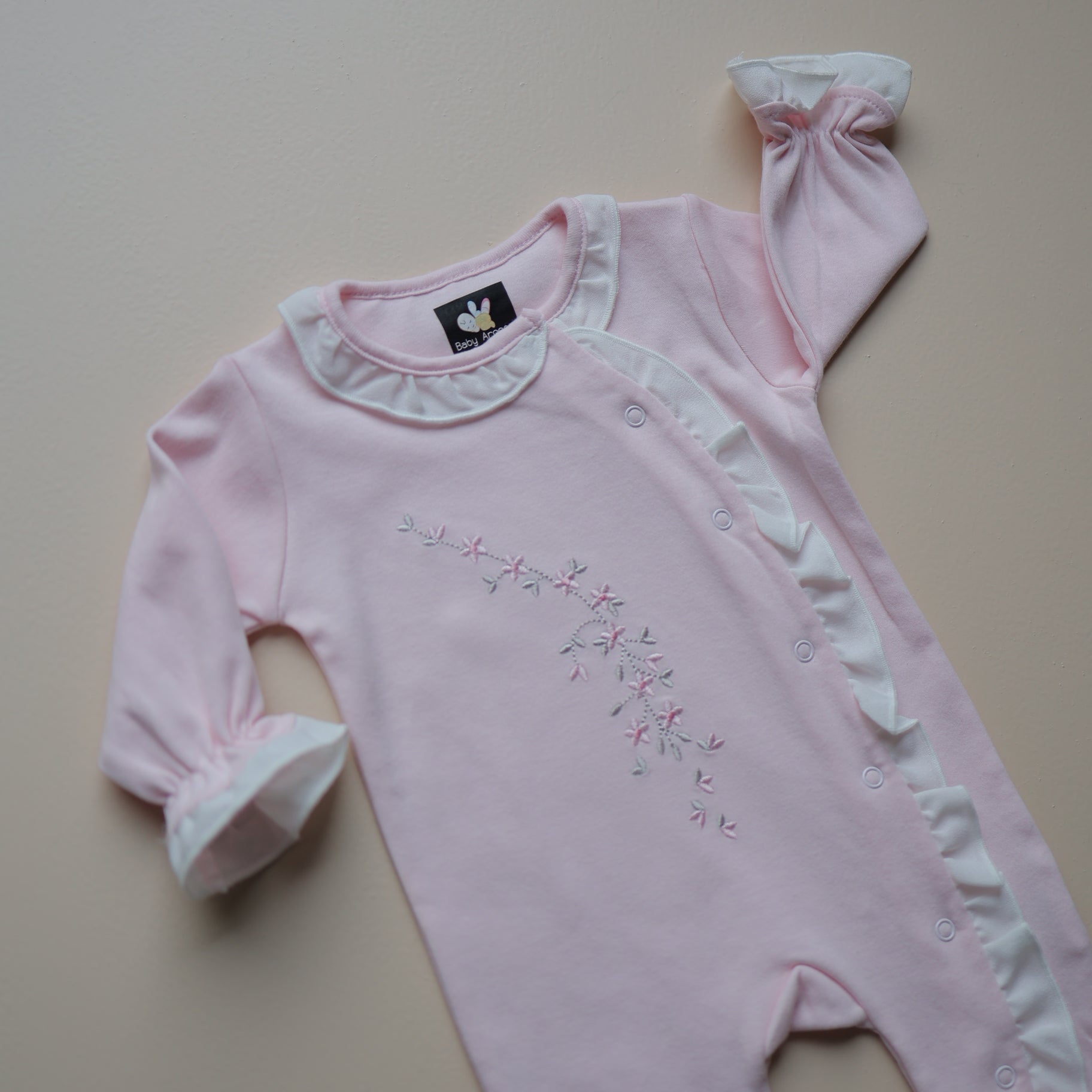 Pink Meadow Baby Romper