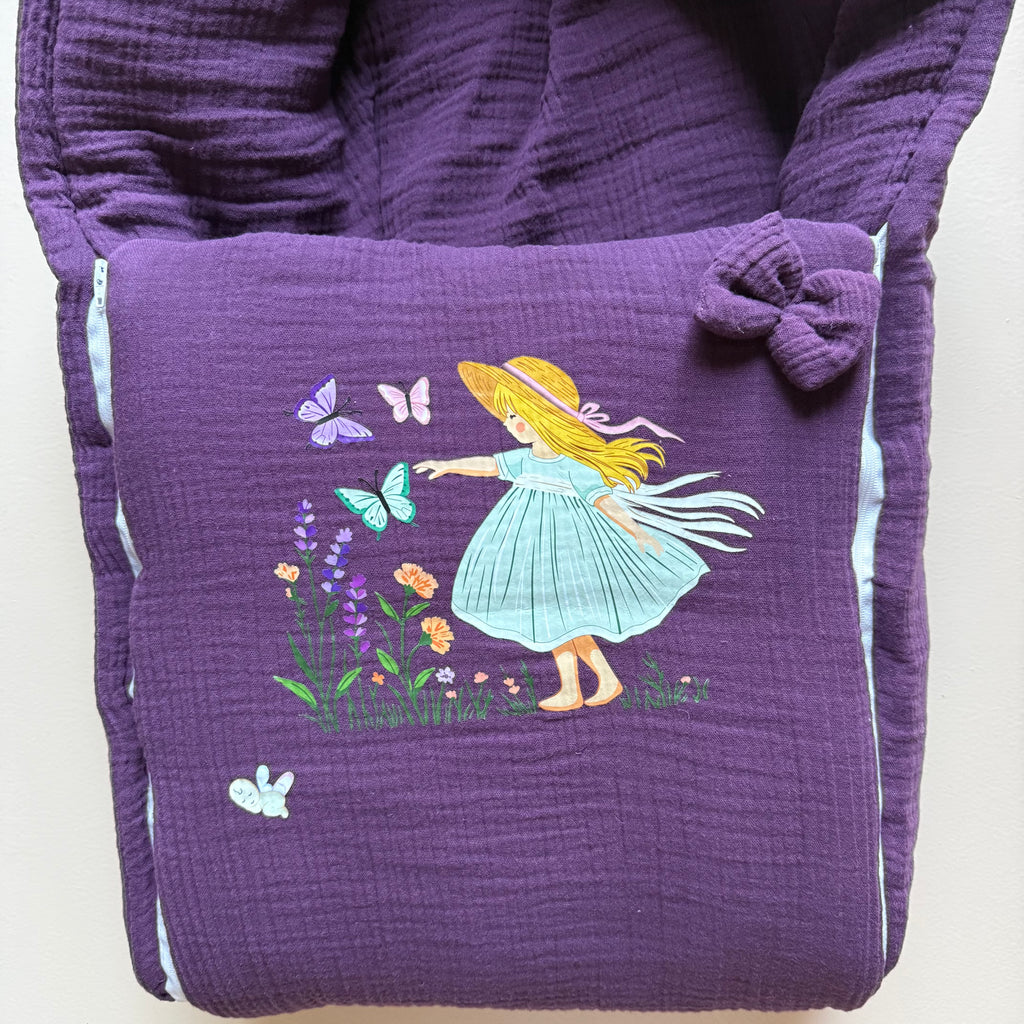 Plum Butterfly Fairy Muslin Sleeping Bag