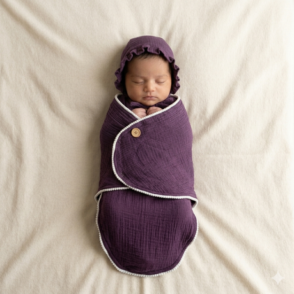 Plum Petal Muslin Swaddle Set