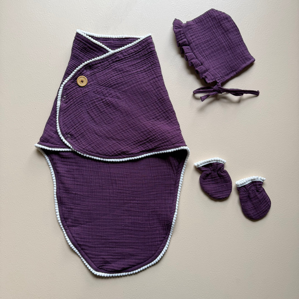 Plum Petal Muslin Swaddle Set